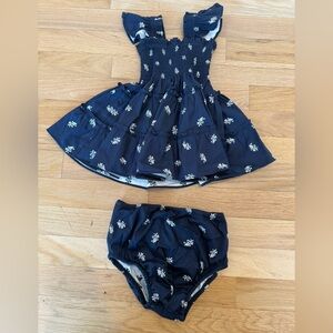 Hill House Navy Floral Smocked Dress & Bloomers